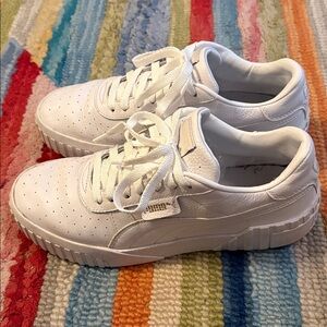 Puma Women’s Cali White Leather Sneakers (11)